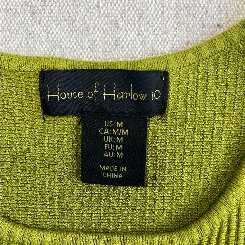 House of Harlow 1960 Olive Green Ribbed Tank - Picture 2 of 8